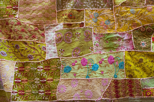 Close view of a traditional fabric in Rajasthan,India