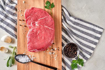 Raw Grass Fed Strip Steak Meal Preparation
