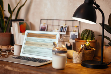 Vintage workspace full of plants.