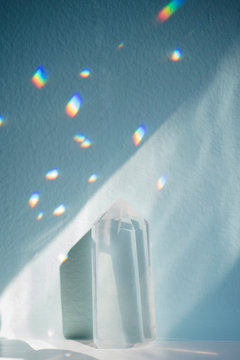Crystal in beam of light