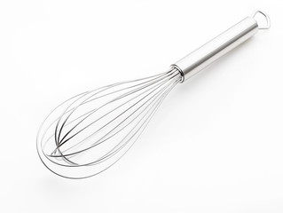 Metallic kitchen rods for manually mixing food (kitchenware collection). Isolated on white...