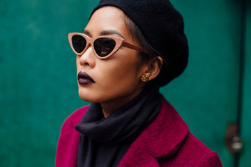 Portrait of Asian woman with sunglasses
