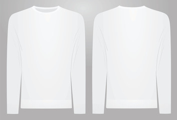White sweater. front and back side. vector illustration