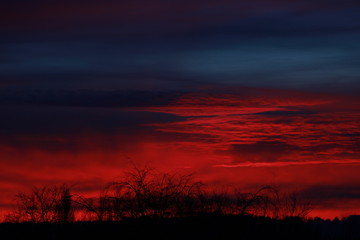 ciel en feu en normandie