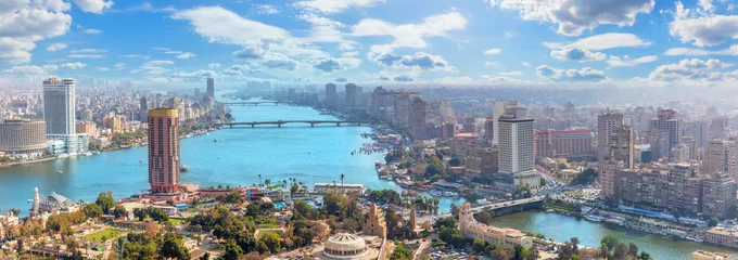  Prachtig panoramisch uitzicht over de stad Caïro, Egypte © AlexAnton