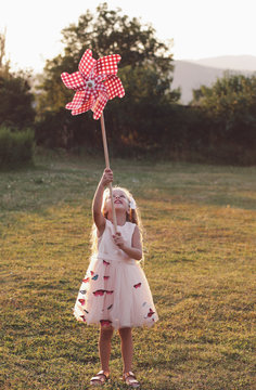 Girl playing outside