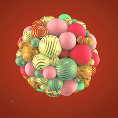 Abstract background with elements. 3d illustration, 3d rendering.