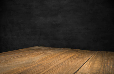 Empty wooden table in front of abstract blurred background of coffee shop . can be used for display...