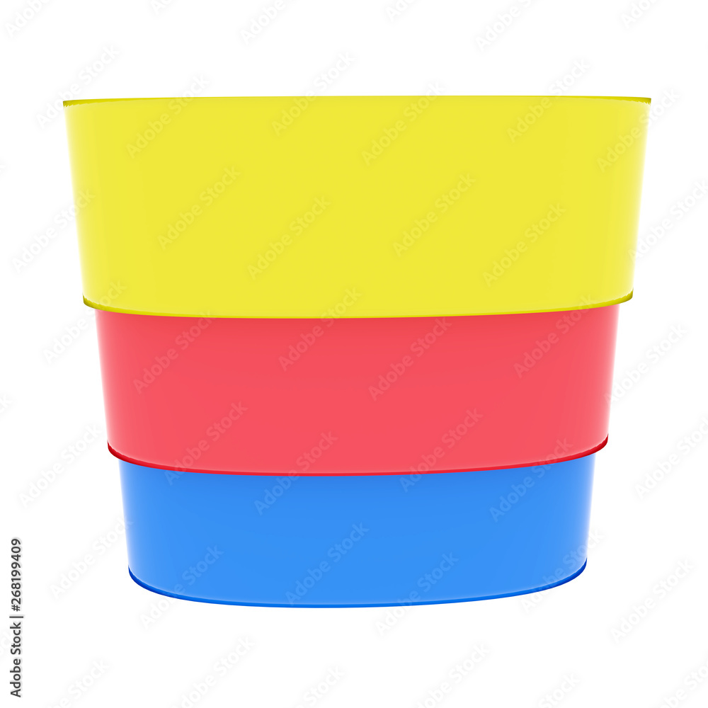Poster 3d rendering of different colors stripes