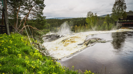 Wodospad Haugfossen Norwegia Norway Norge waterfall fossen © Dreamnordno