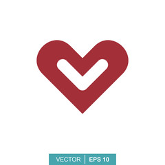 Stylized modern heart. Vector illustration on the theme of love and romance relationship. Flat design