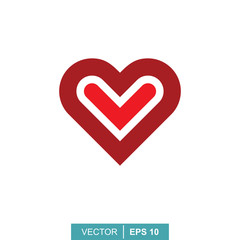 Stylized modern heart. Vector illustration on the theme of love and romance relationship. Flat design