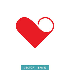 Stylized modern heart. Vector illustration on the theme of love and romance relationship. Flat design