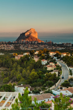 Calpe city at sunset