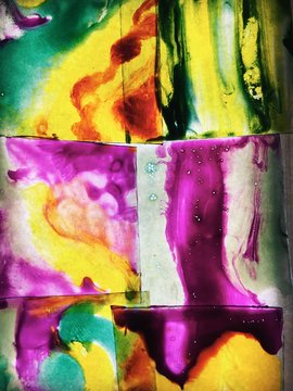 Translucent coloured plastic squares
