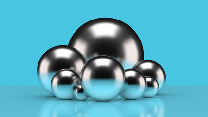 Background with a group of balls. 3d illustration, 3d rendering.