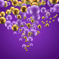 Beautiful group background with elements, color and gold. 3d illustration, 3d rendering.