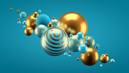Beautiful background with balls. 3d illustration, 3d rendering.