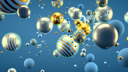 Beautiful background with balls. 3d illustration, 3d rendering.