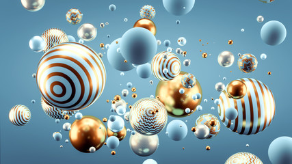 Beautiful background with balls. 3d illustration, 3d rendering.