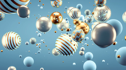 Beautiful background with balls. 3d illustration, 3d rendering.