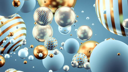 Fototapeta premium Beautiful background with balls. 3d illustration, 3d rendering.