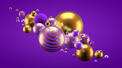 Beautiful background with balls. 3d illustration, 3d rendering.