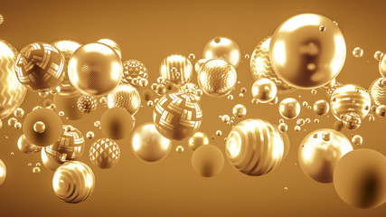 Beautiful background with balls. 3d illustration, 3d rendering.