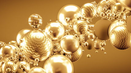 Beautiful background with balls. 3d illustration, 3d rendering.