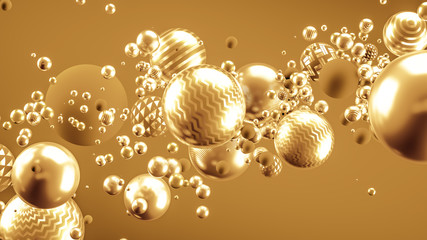 Beautiful background with balls. 3d illustration, 3d rendering.