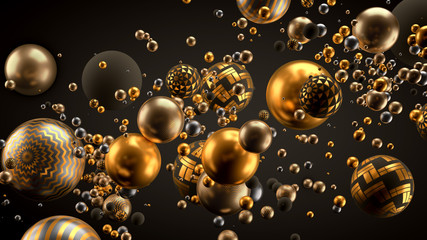 Beautiful background with balls. 3d illustration, 3d rendering.