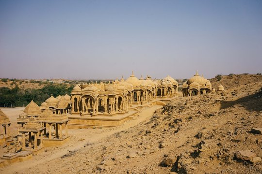 View of Royal Cenotaphs at Bada Bagh, Jaisalmer