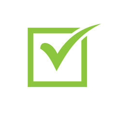 Green check mark icon in a box. Tick symbol in green color. check icon vector. check list button icon