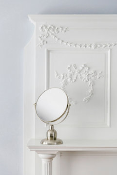 Vanity Mirror Reflection in Bedroom
