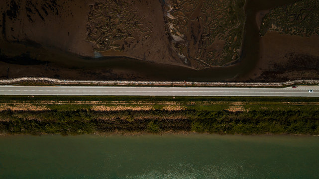 Long road along the sea