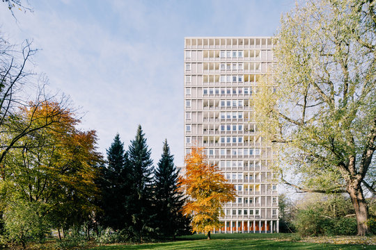 Mid century apartment building.