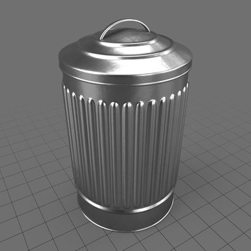 Metal trash can
