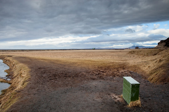 The flat Icelandic landscape