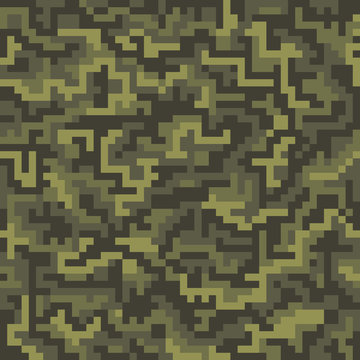 Camouflage seamless pattern. Trendy style pixel camo. Great for print on fabric.