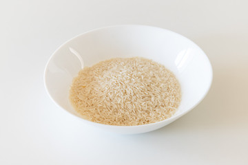 Basmati rice in a white plate