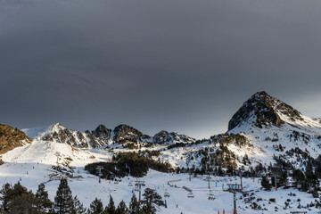 The Mountains of Pas de la Casa ski resort in Andorra 