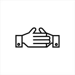Handshake. Helping hand. Abstract badge. Vector illustration.