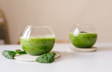 Healthy green smoothie. Superfood