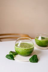 Healthy green smoothie. Superfood