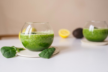 Healthy green smoothie. Superfood