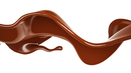 A splash of chocolate. 3d illustration, 3d rendering.