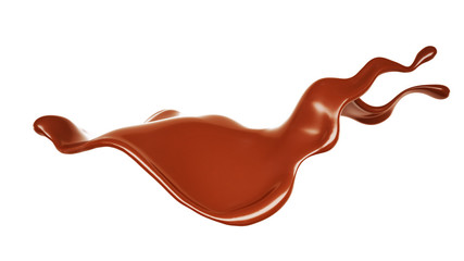 A splash of chocolate. 3d illustration, 3d rendering.