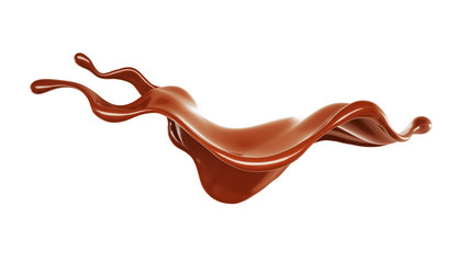 A splash of chocolate. 3d illustration, 3d rendering.