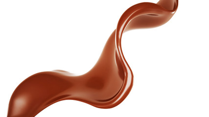 A splash of chocolate. 3d illustration, 3d rendering.