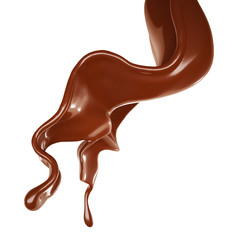 A splash of chocolate. 3d illustration, 3d rendering.